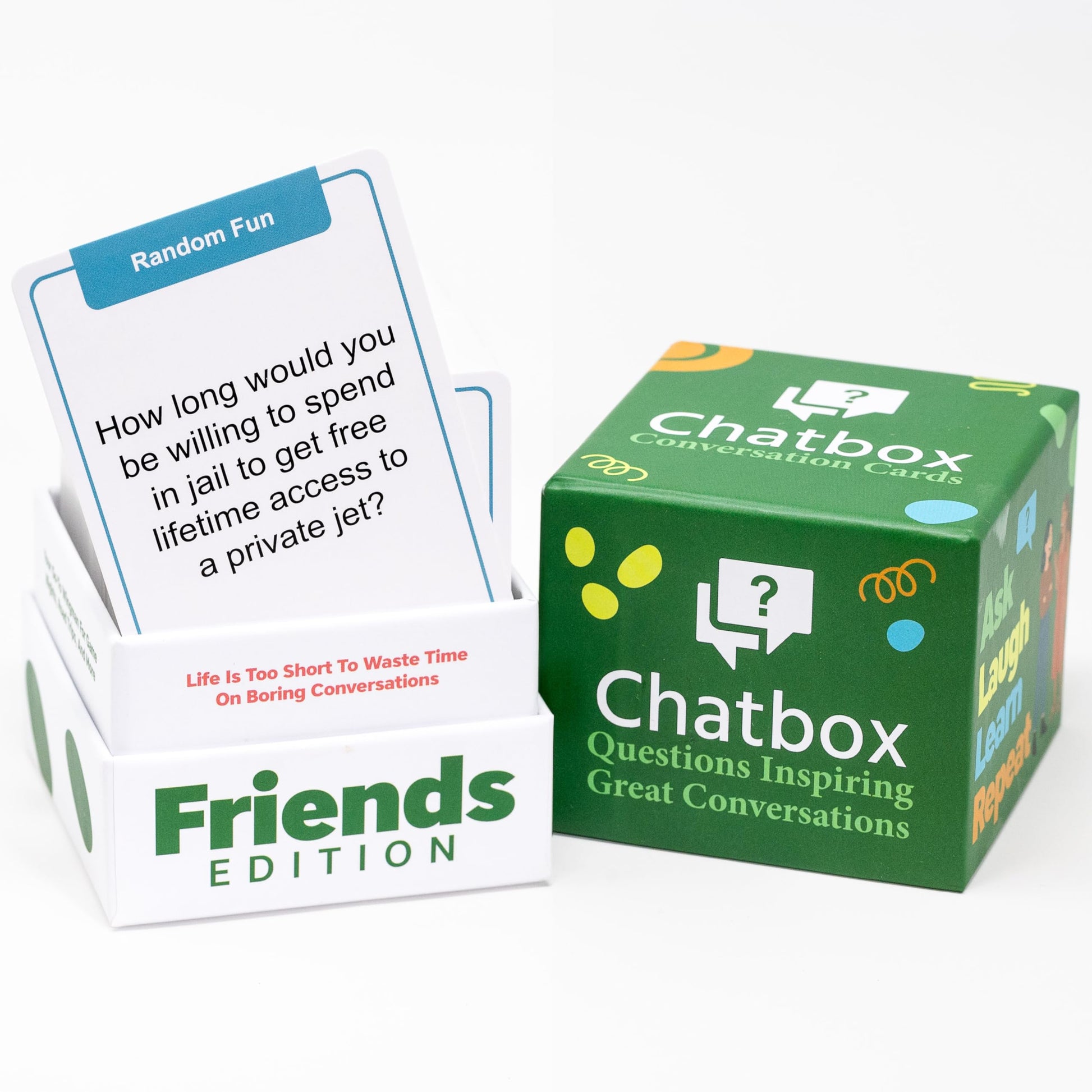 Chatbox Friends Edition Conversation Card Game for Adults and Teens 15+, Fun Party and Travel Game with Thought Provoking Questions, Group Table Game