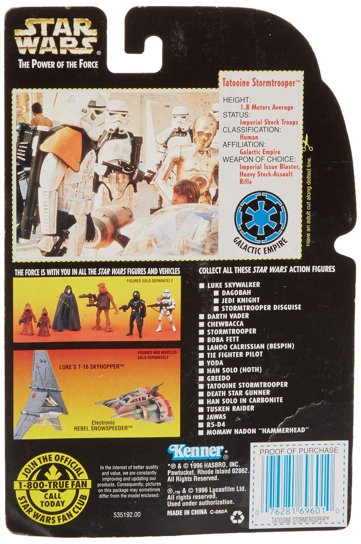 Star Wars Power of the Force Red Card Tatooine Stormtrooper Action Figure