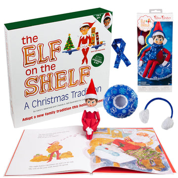 The Elf on the Shelf Girl and Snow Tube Gift Set - Elf Girl and Christmas Storybook Plus Wintertime Adventure Accessory Pack -Snow Tube, Scarf,