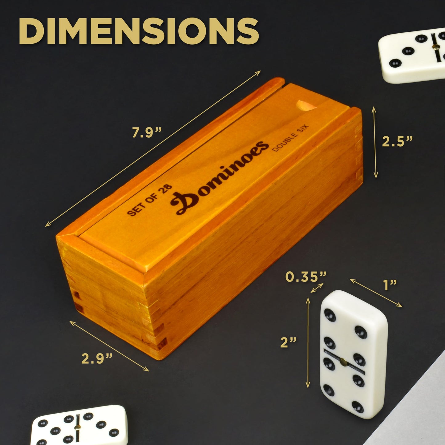 Queensell Dominos Set for Adults - Dominoes - Classic Board Games, Double 6 Dominoes Family Games for Kids and Adults - Double Six Standard Dominos