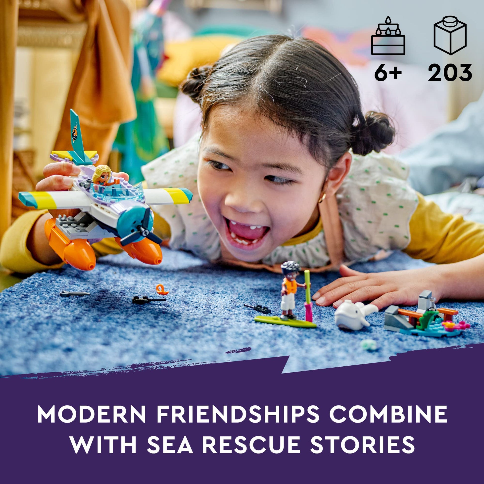 LEGO Friends Sea Rescue Plane 41752 Building Toy, Creative Fun for Girls and Boys Ages 6+, Includes 2 Mini-Dolls and a White Whale Plus Lots of