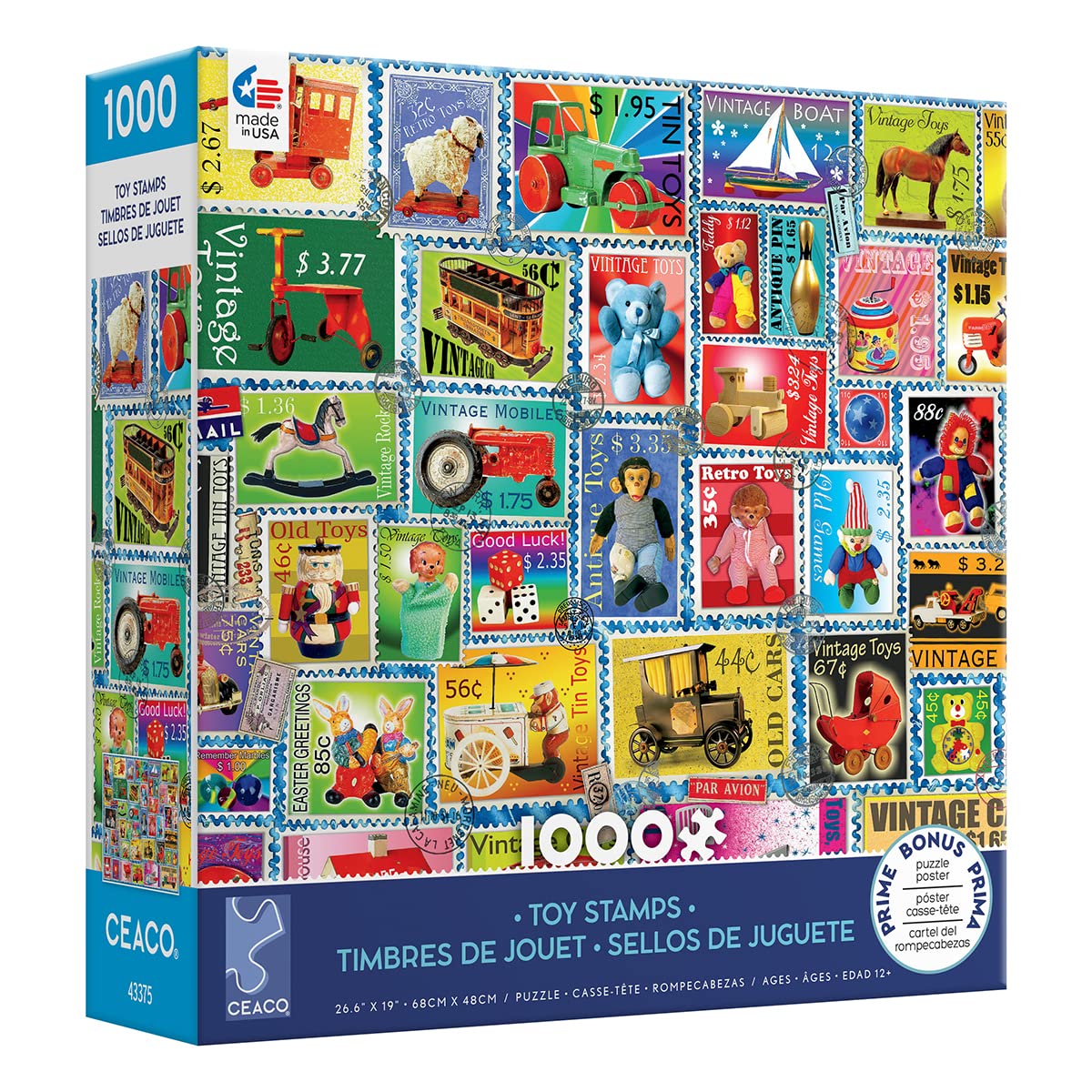 Ceaco - Barbara Behr - Stamps - Toy Stamps - 1000 Piece Jigsaw Puzzle