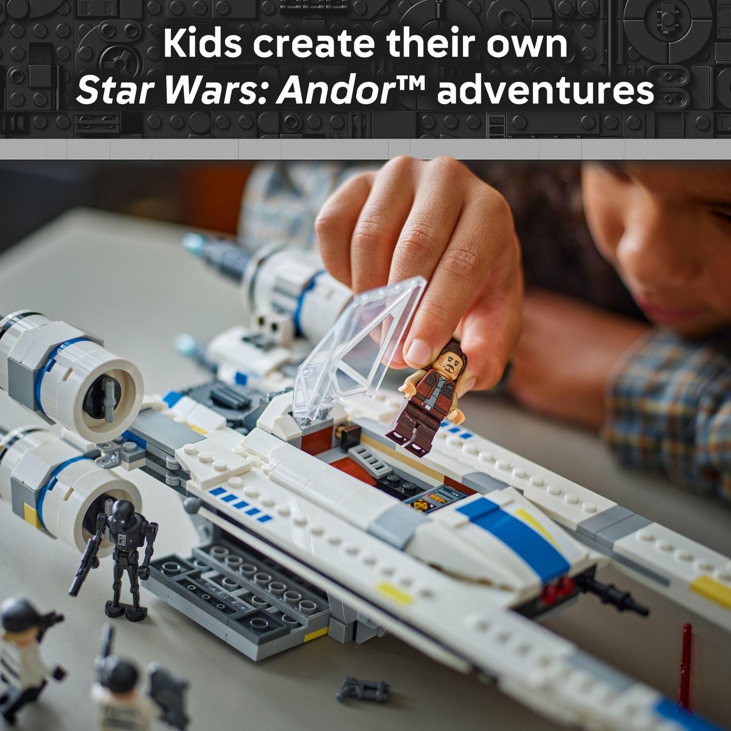 LEGO Star Wars Rebel U-Wing Starfighter Building Set - Includes Cassian Andor, Dedra Meero and K-2SO - Model Action Toy - Birthday Gift Idea for Boys