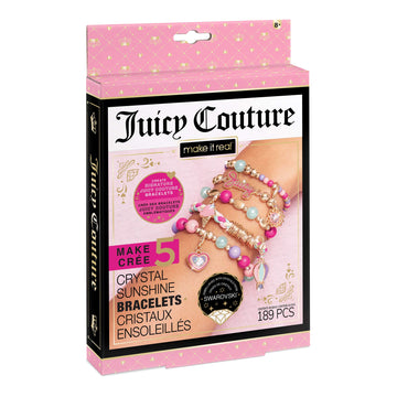 Make It Real - Juicy Couture Mini Crystal Sunshine - DIY Charm Bracelet Making Kit - Friendship Bracelet Kit with Swarovski Crystal Charms - Arts