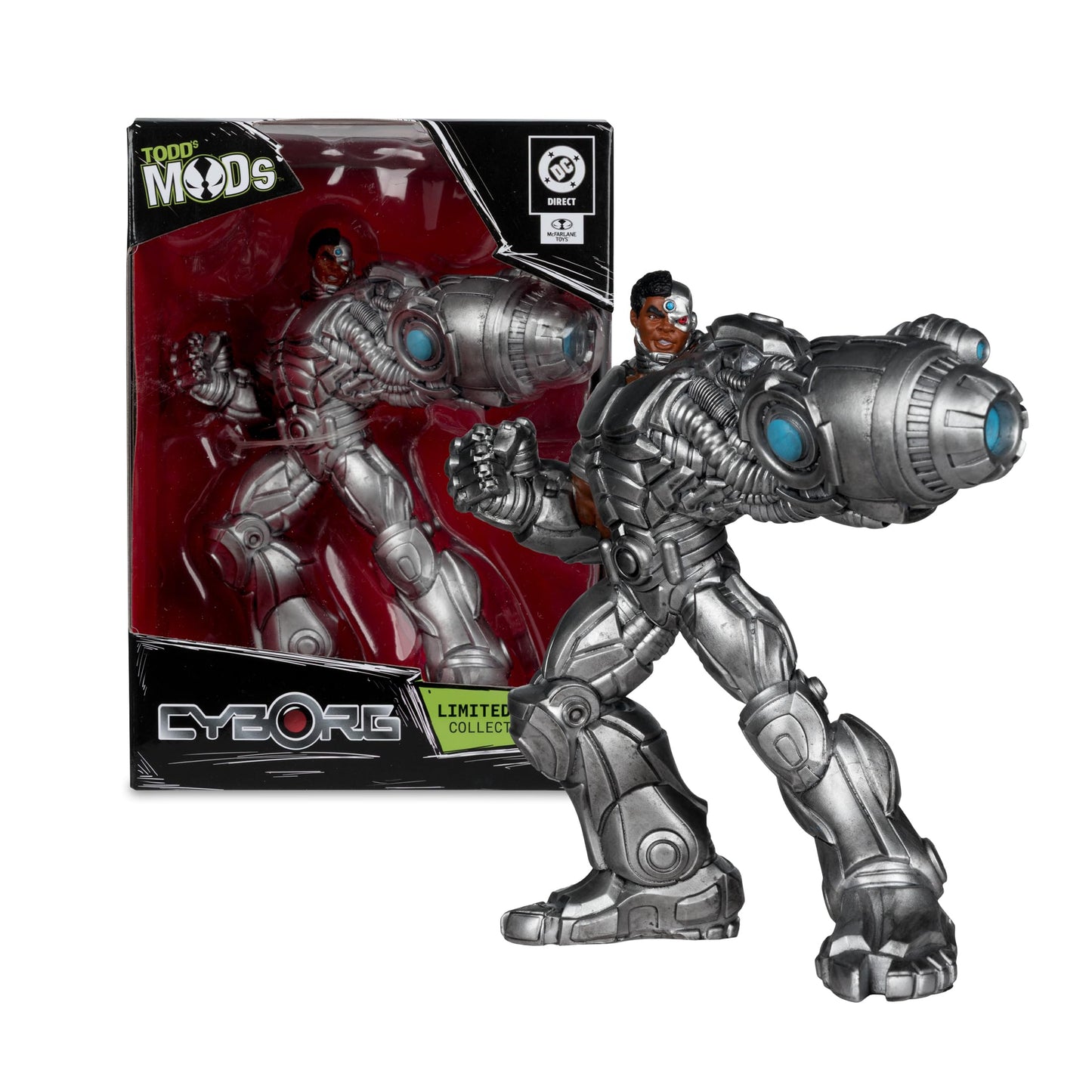 McFarlane Toys- DC Direct Cyborg Limited Edition Collector Vinyl (Todd's Mods) 4.5in Scale Posed Figure