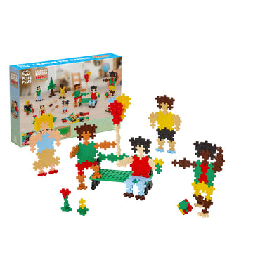 PLUS PLUS Learn to Build, People of the World - Mini Puzzle Building Blocks Set, Stem Toys for Kids - Educational Insights, Classroom Must Haves