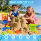 Beach Toys, 19 Piece Sand Toys Set Kids Sandbox Toys Includes Water Wheel Beach Tool Kit Bucket Watering Can Molds with Mesh Bag for Kids Ages 3-13
