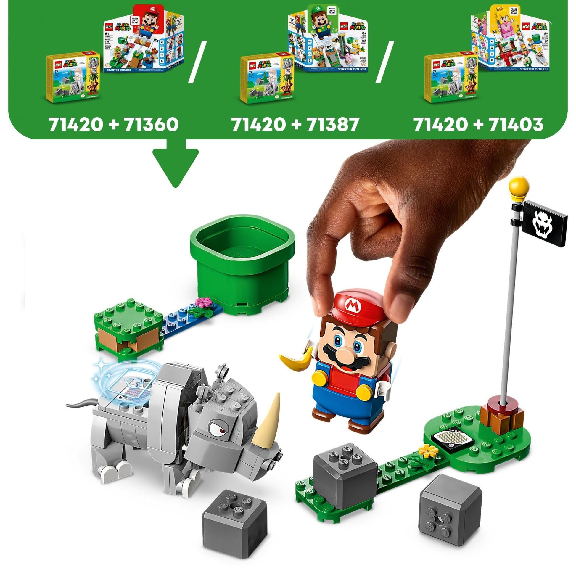 LEGO Super Mario Rambi The Rhino Expansion Set 71420, Game Inspired Building Toy Set to Combine with a Starter Course, This Collectible Super Mario