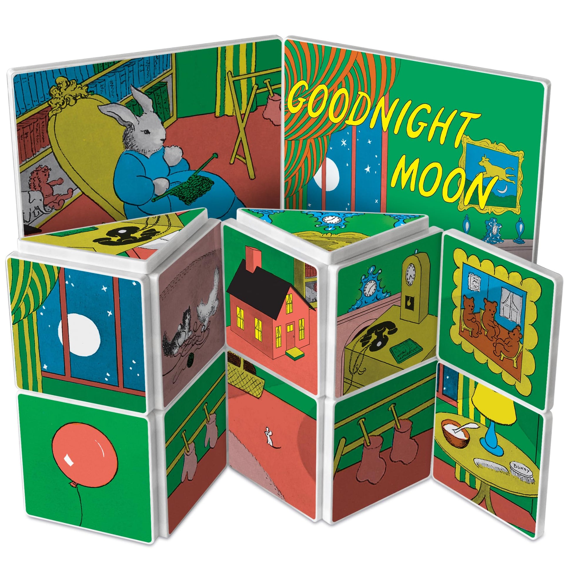 CreateOn Goodnight Moon Magentic Tile Set - STEM & Montessori Building & Educational Toys for Kids, Travel Toys for Boys and Girls Ages 3+, 19 Pieces