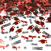 Red and Black Graduation Confetti 2026, 1000 Pcs Class of 2026 Table Centerpiece Grad Confetti for 2026 Graduation Party Decorations Supplies
