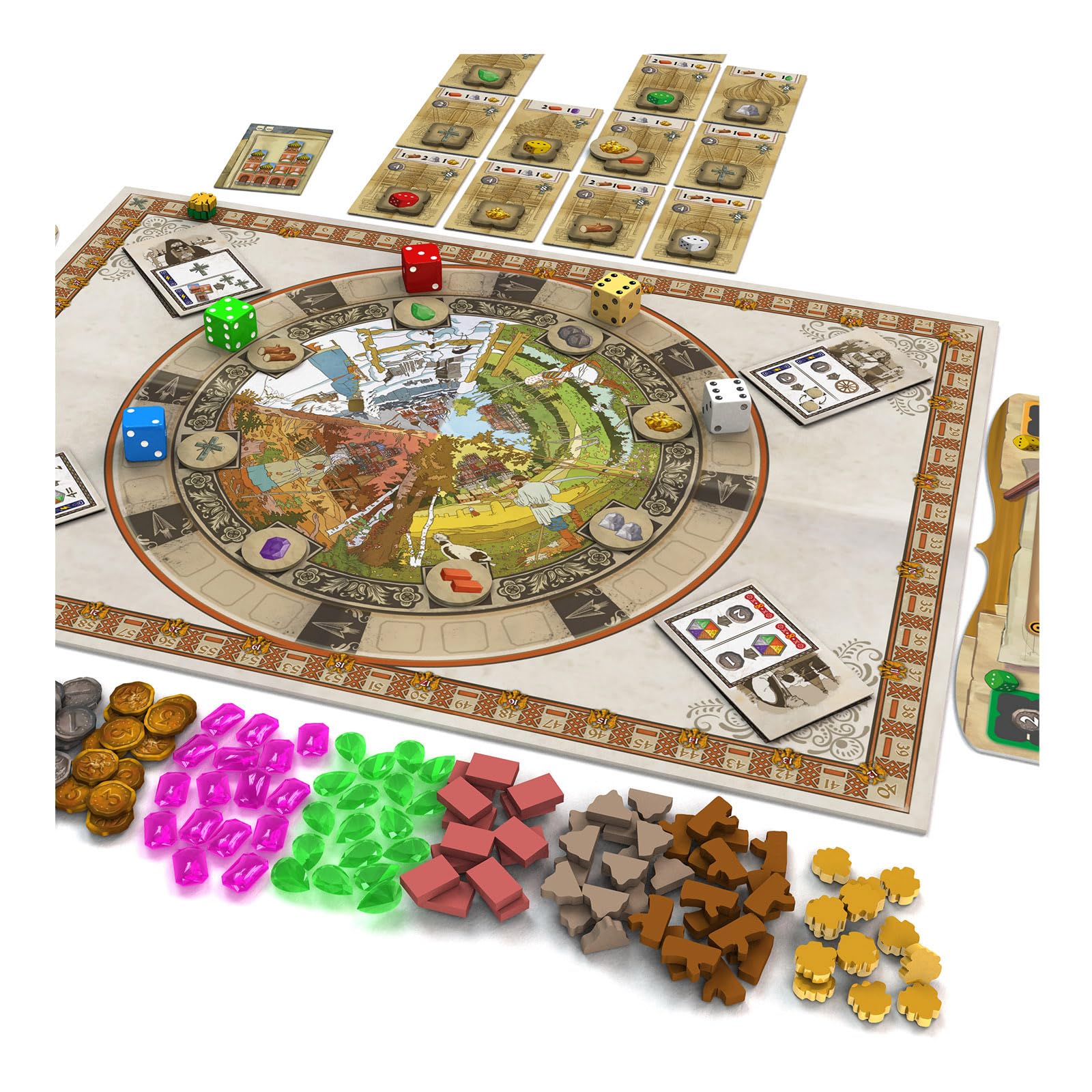 Devir - The Red Cathedral Board Game, Strategic Eurogame with Resource Management, Rondel & Construction Mechanics, Family Strategy Game, Ages 10+