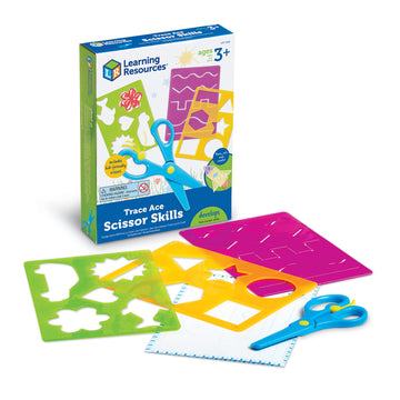 Learning Resources Trace Ace Scissor Skills Set - Develop Scissor Skills, Toddler Scissors, Preschool Learning Activities for Boys and Girls Ages 3+