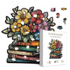 Wooden Wildflowers Pages Puzzles for Adults 160 Pieces, Wood Flower Book Literary Blossom Jigsaw Puzzle, Plant Floral Art Themed Puzzles for Adults