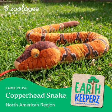 The Petting Zoo Copperhead Snake Stuffed Animal Plushie, Gifts for Kids, Earth Keeperz Snake Animals, Zoologee Orange Copperhead Snake Plush Toy, 54