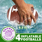 Pool Football - Inflatable Pool Toys for Kids Ages 8-12 with Stable Base and 4 Balls - Water Football Target, Outdoor Backyard & Beach Games for Kids