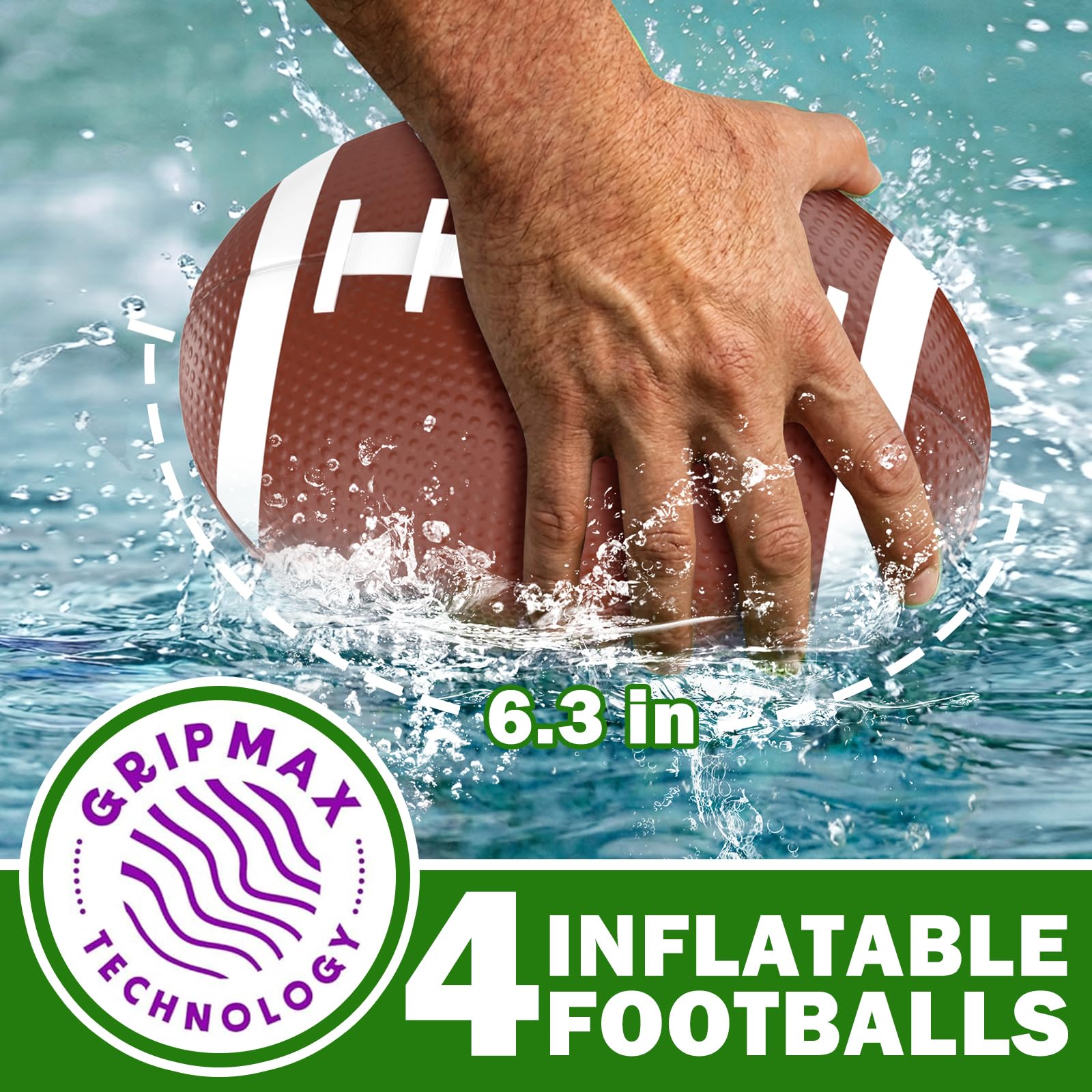 Pool Football - Inflatable Pool Toys for Kids Ages 8-12 with Stable Base and 4 Balls - Water Football Target, Outdoor Backyard & Beach Games for Kids