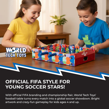 FIFA Foosball Table for Kids - Tabletop Soccer Game with Rod Handles, Ball & Players - Wooden Mini Game Table - FIFA Licensed - Kids 4+