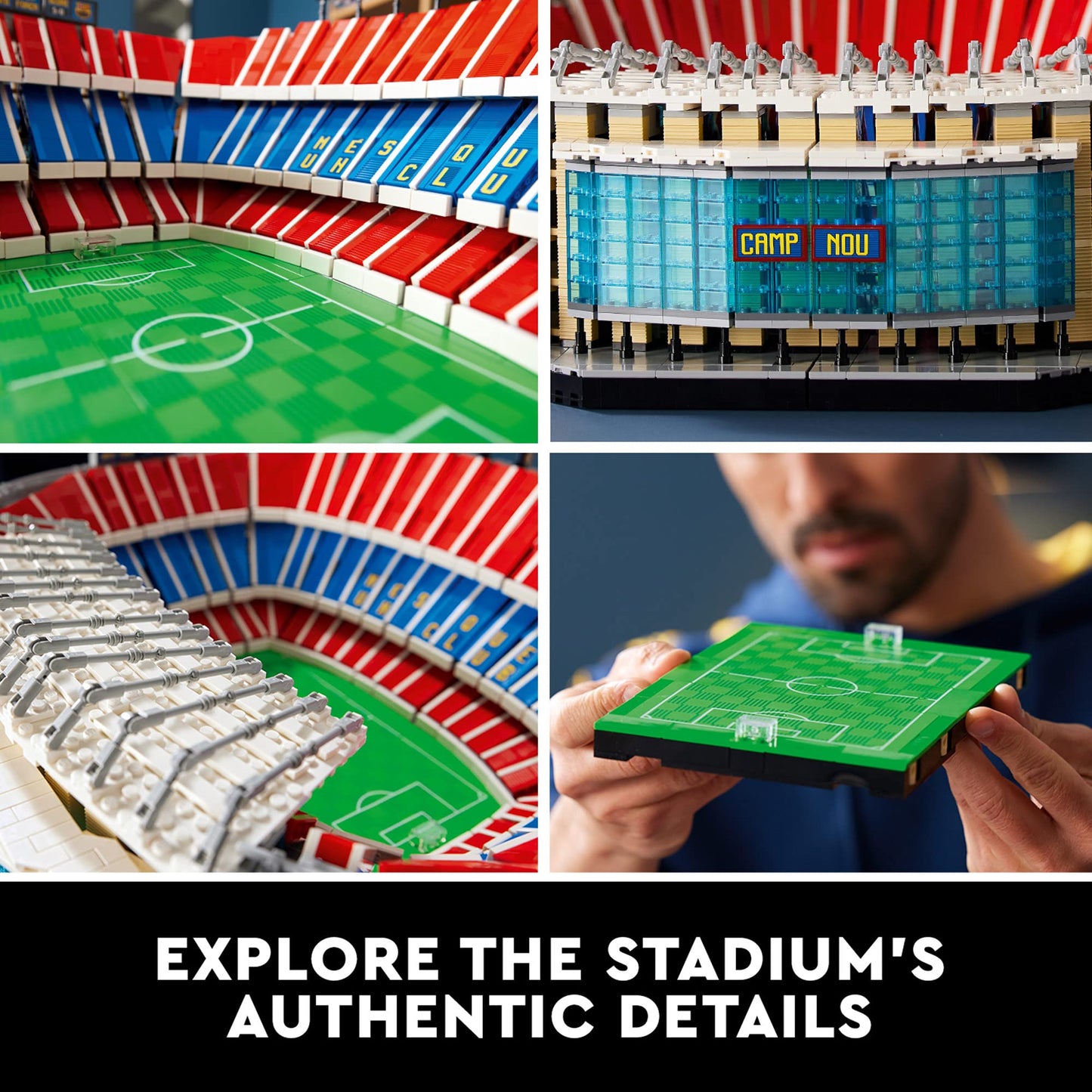 LEGO Icons Camp NOU - FC Barcelona Soccer Stadium 10284 Model Building Kit, Large Construction Set for Adults, Gift Idea