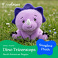 The Petting Zoo Dinosaur Triceratops Stuffed Animal Plushie, Gifts for Kids, Snugletz Zoologee Plush Toy, 7 in