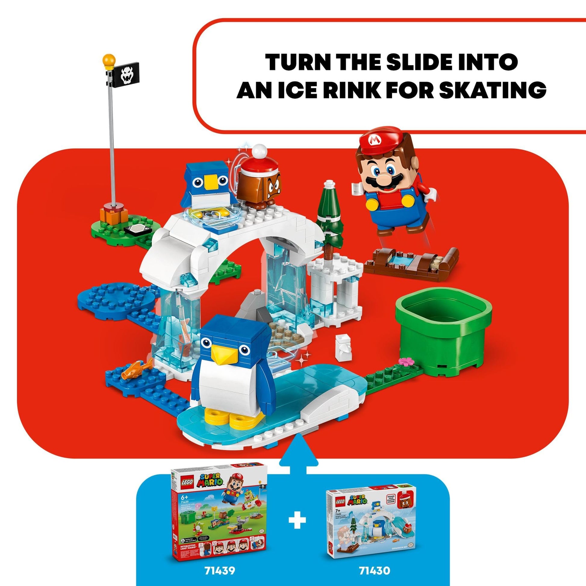 LEGO Super Mario Penguin Family Snow Adventure Expansion Set, Build and Display Toy for Kids, Includes a Goomba Figure and Baby Penguin, Gift for