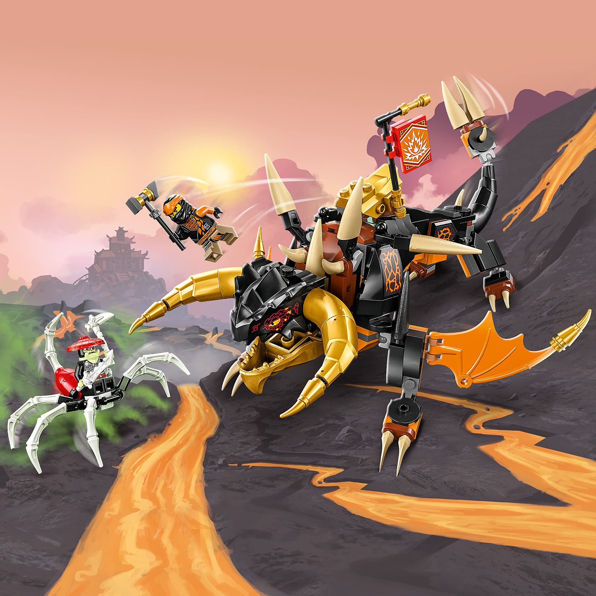 LEGO NINJAGO Cole’s Earth Dragon EVO 71782, Upgradable Action Toy Figure for Boys and Girls with Battle Scorpion Creature and 2 Minifigures, 2023