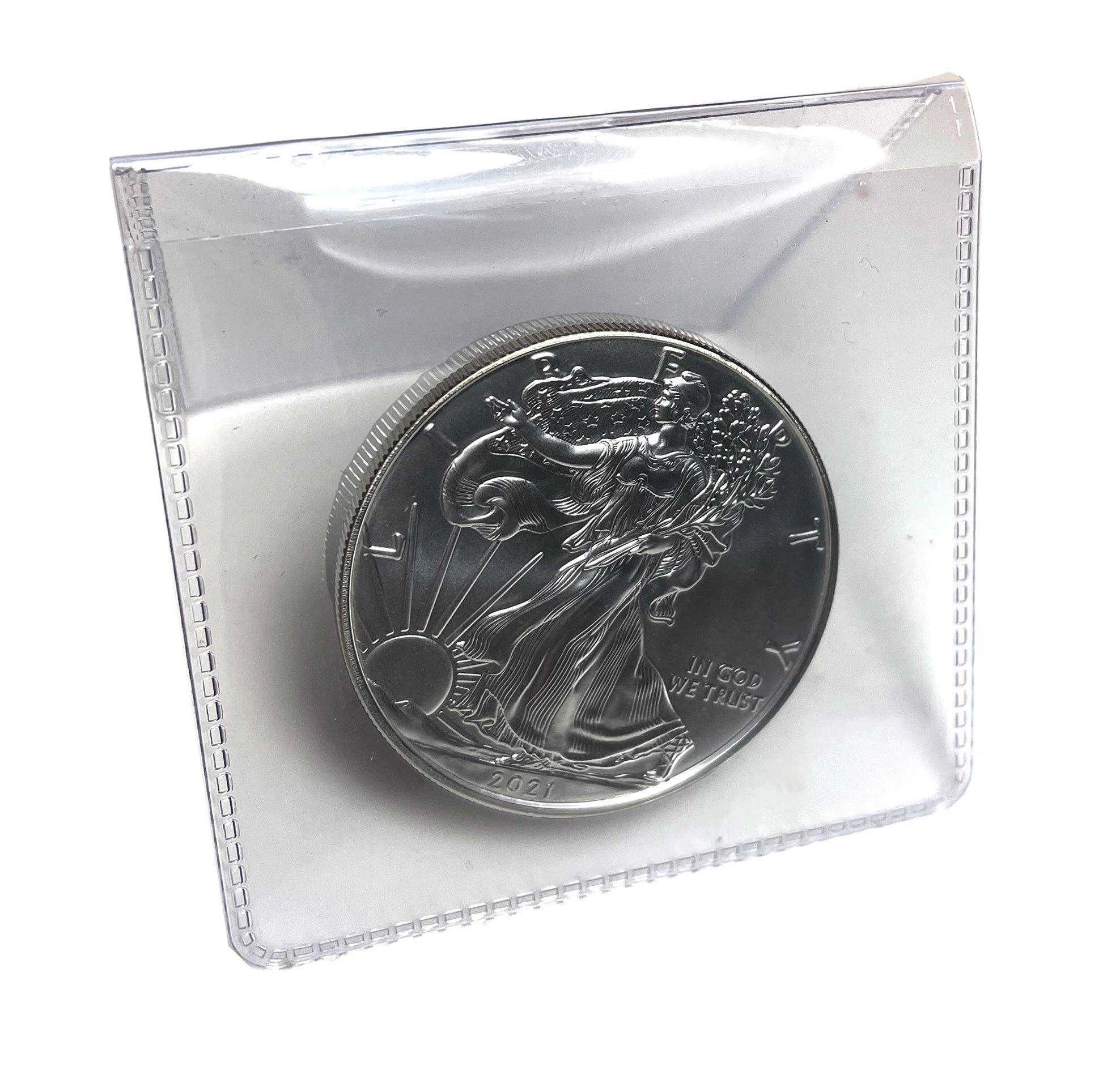 25 Pack Double Pocket 2.5 x 2.5 Unplasticized Vinyl Flips Safe for Long Term Coin Storage