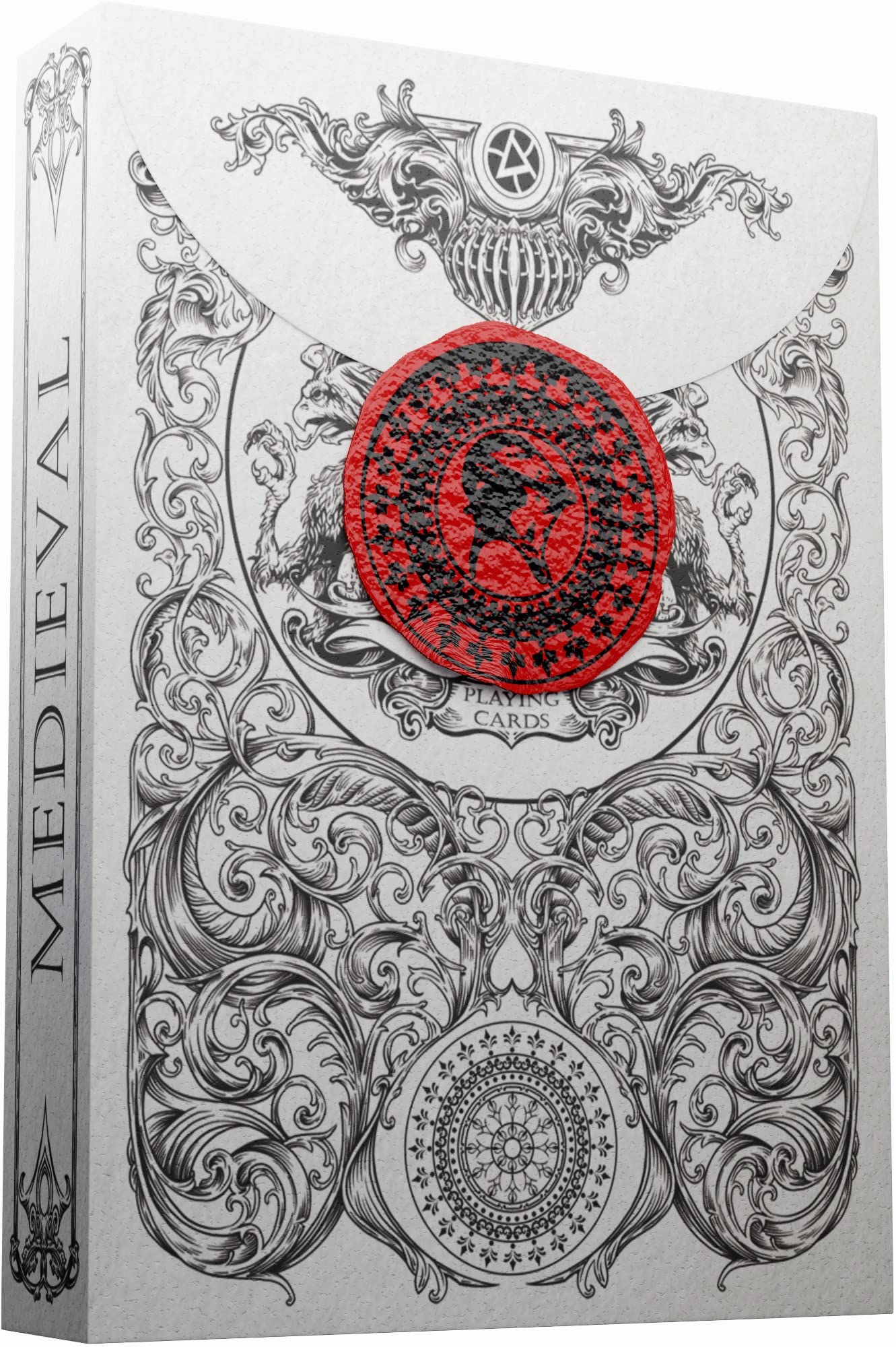 Medieval Playing Cards - Professional Poker Cards in Period-Authentic Middle Ages Designs - Black Edition - Great for Magic, Cardistry, Gameplay