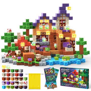FunsBloomify Magnetic Blocks 120PCS Enchanted Forest | STEM Educational Building Toys for Kids Age 3+, Creative Stacking Construction Set with 0.8in