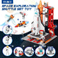 EXCOUP Space Exploration Shuttle Toys, 12-in-1 STEM Aerospace Building Kit Toy, Rocket Building Kit Toy with Launcher, Astronauts, Airplane Rocket