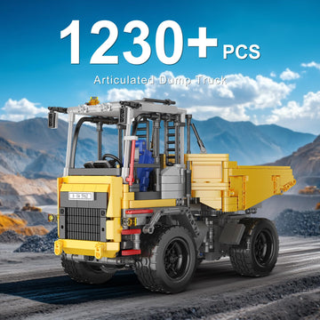 Mould King 17092 Articulated Dump Truck Building Set, Engineering Vehicle with Battery and Remote Control, Collectible Set for Adults (1230 Pieces)