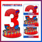 JHGCVX Spider 3rd Birthday Number Sign Centerpiece, Spider Theme 3rd Number Stand Sign, Wooden Table Decoration Photo Props for Spider 3rd Birthday