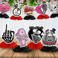 9Pcs Till Death Do Us Honeycomb Centerpieces, Bride or Die Halloween Bachelorette Party Decorations, Rip Single Life Centerpieces for Till Death Do Us