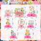 Young Wild Three Party Decor, 8pc Pink Safari Honeycomb Centerpiece