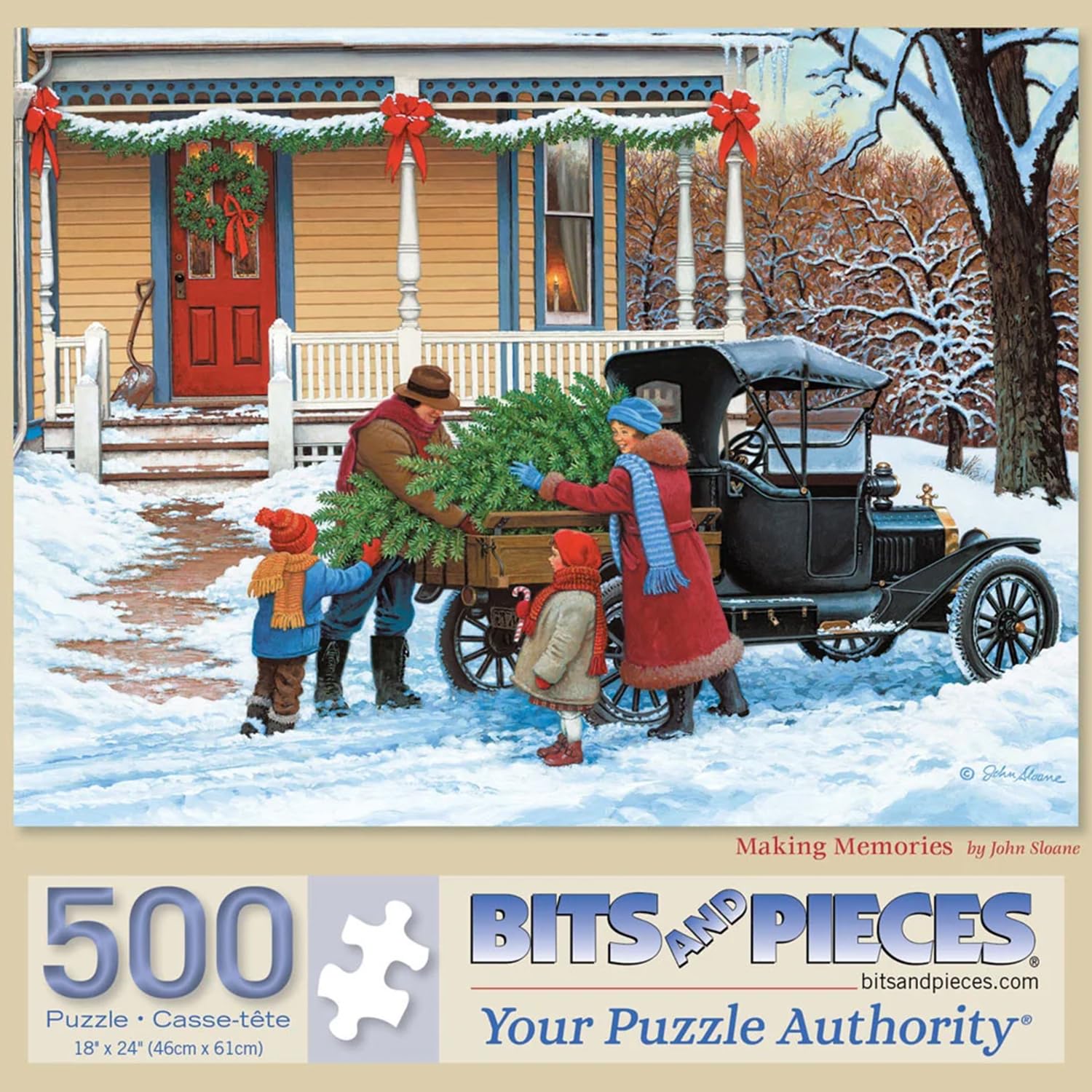 Bits and Pieces - 500 Piece Jigsaw Puzzle for Adults - 18" x 24" - Making Memories - 500 pc Christmas Winter Jigsaw by John Sloane