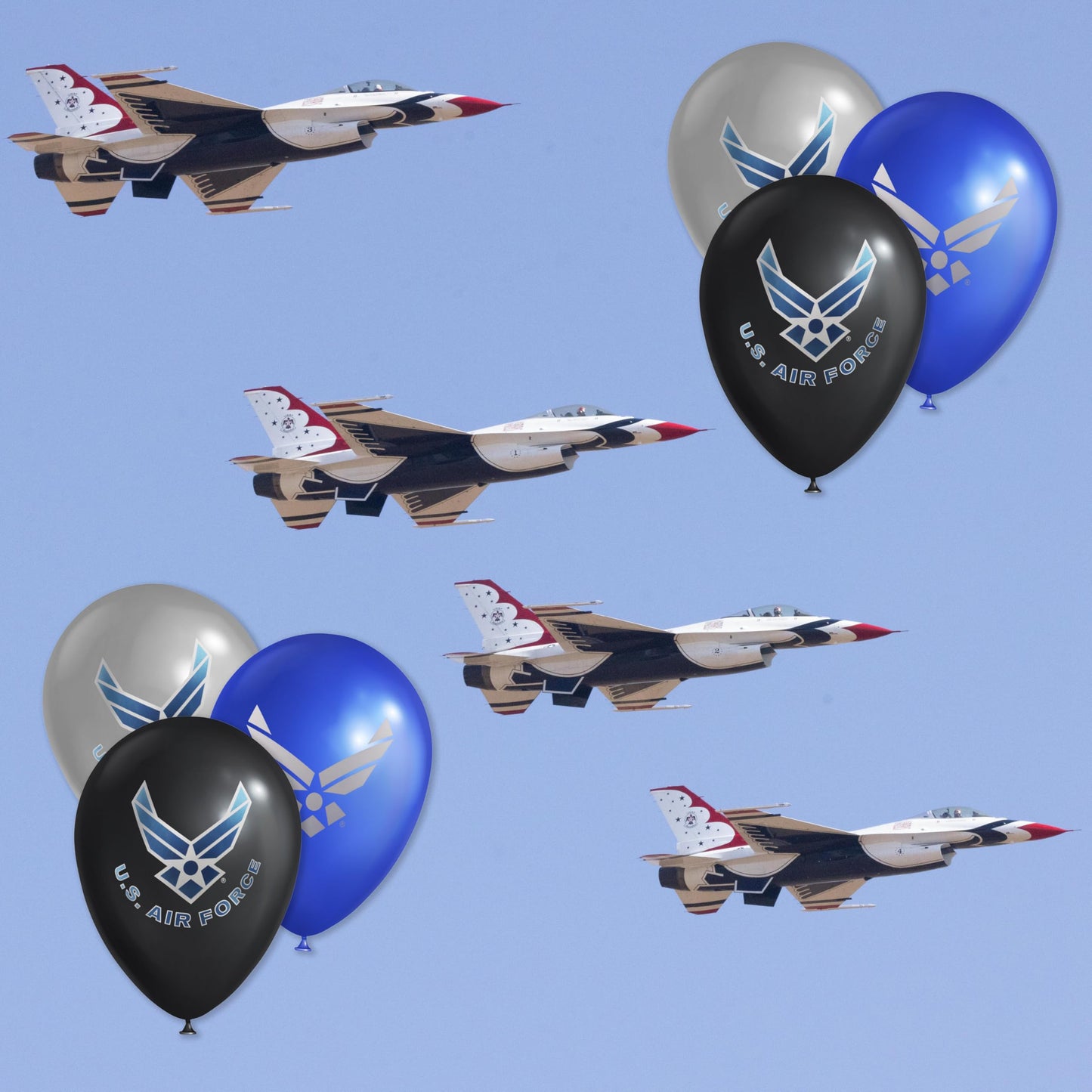 Air Force Balloons-10 Pack-12 Inch Latex Official Party Decor - Havercamp