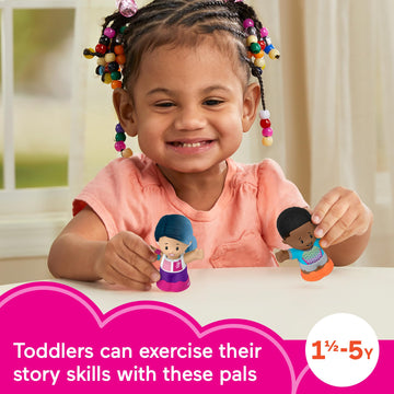 Fisher-Price Little People Toddler Toys Barbie Wellness Figure Set with 2 Characters for Preschool Pretend Play Kids Ages 18+ Months