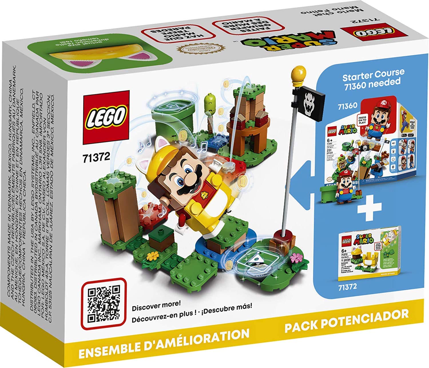 LEGO Super Mario Cat Mario Power-Up Pack 71372 Building Kit, Cool Toy for Kids to Power Up The Mario Figure in The Adventures with Mario Starter