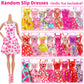 Ecore Fun 39 Pcs Doll Clothes and Accessories 3 Fashion Dresses 10 Slip Dresses 3 Tops 3 Pants 10 Necklaces 10 Shoes Fashion Casual Outfits Perfect