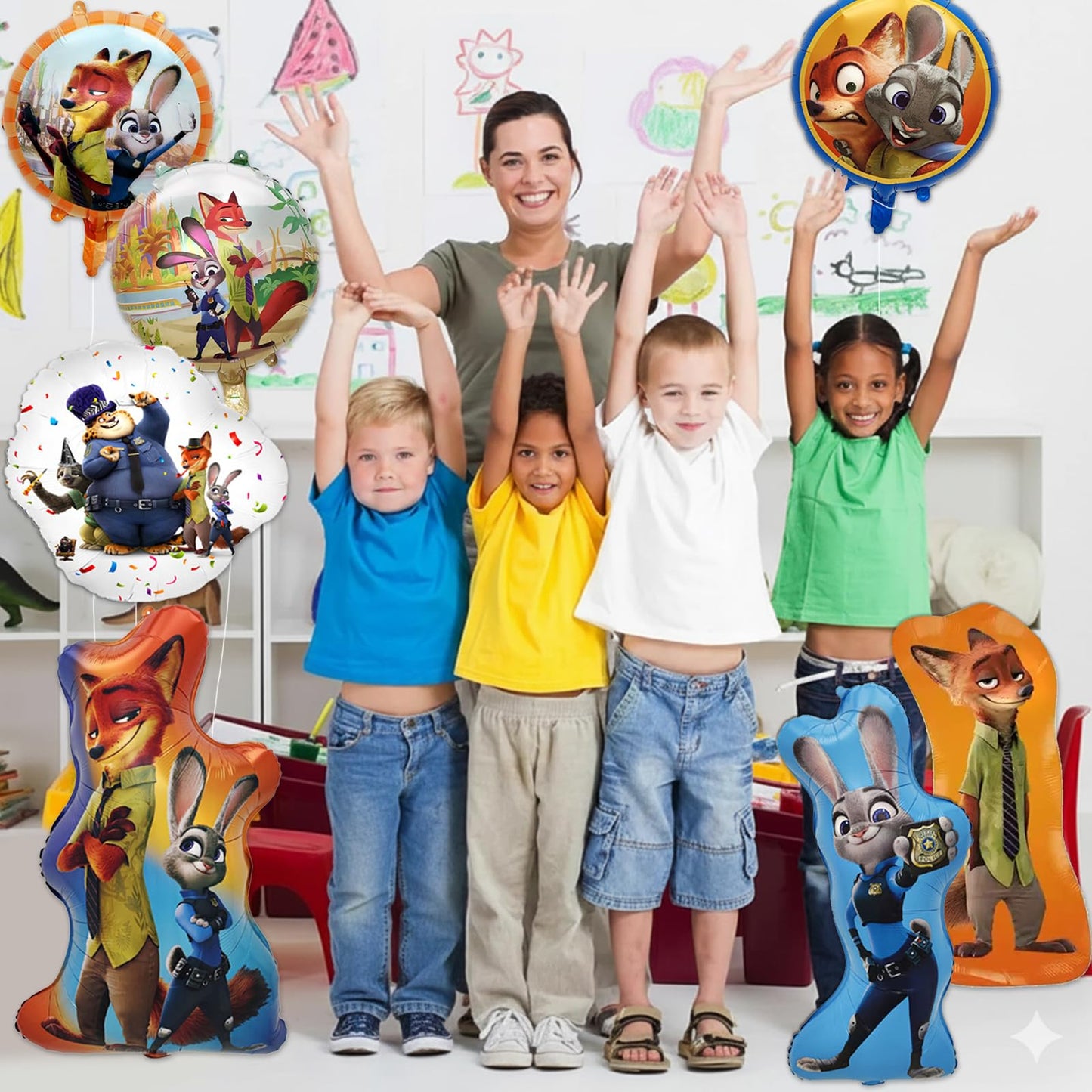 7Pcs Balloons for Birthday Party Decoration, Cartoon Themed Party Decoration Balloons, Themed Party Supplies for Kids