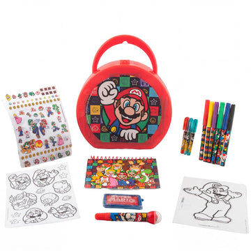 Super Mario Brothers Coloring & Sticker Activity Set for Kids with Travel Carrying Case