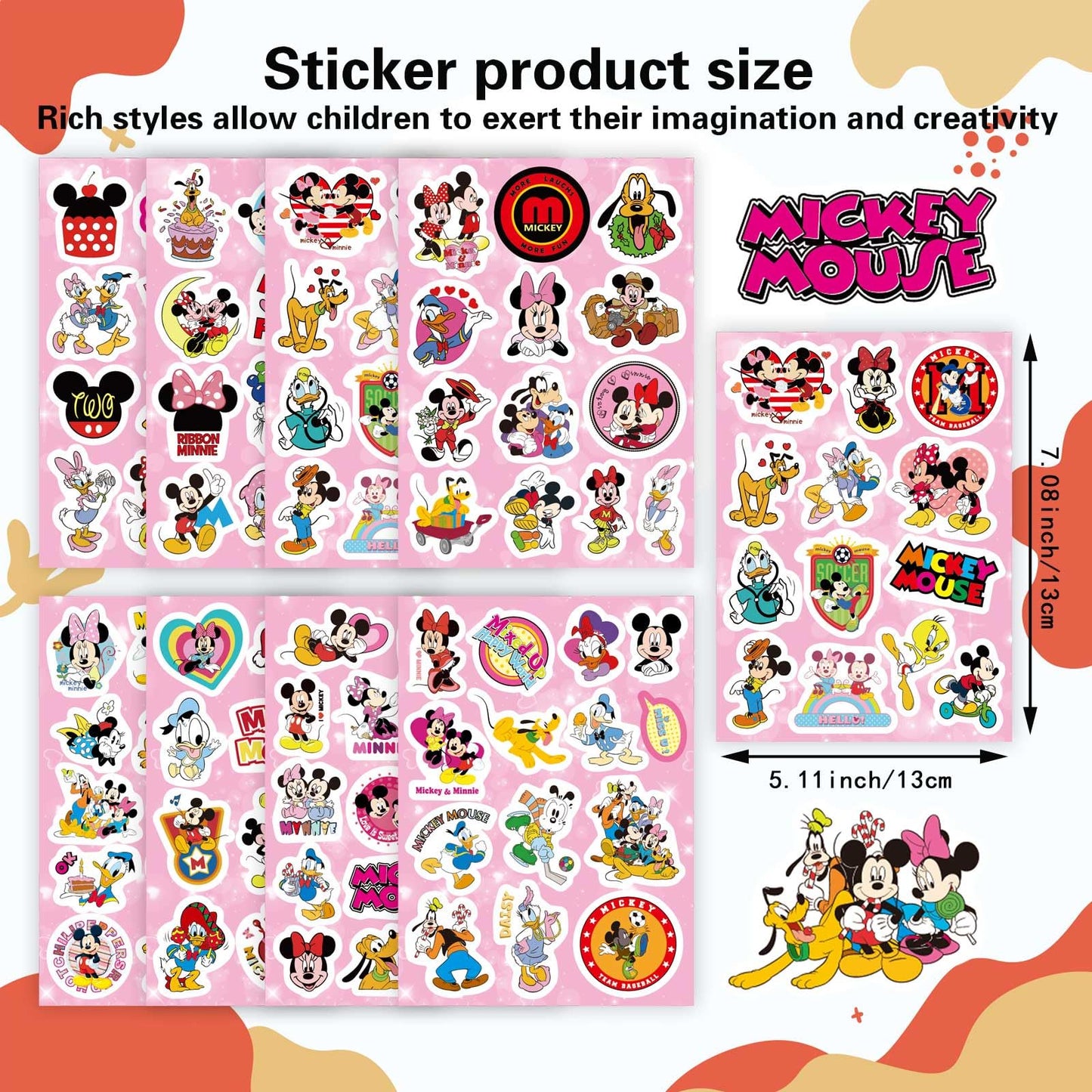Mouse Stickers, Scrapbooking, 32 Different Sheets, Teacher Reward Stickers Prizes, Mouse Themed Birthday Party Favors Supplies?Recommended Age