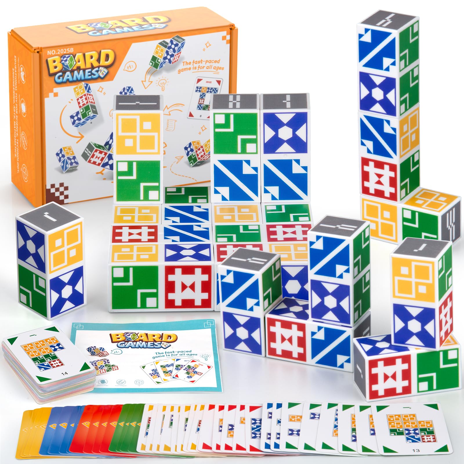 IBLOTIME Shape Color Rush Board Game Easter Strategic Pattern Matching Game 2 to 4 Players Fast Logic Challenge Game Night Gift Christmas Birthday
