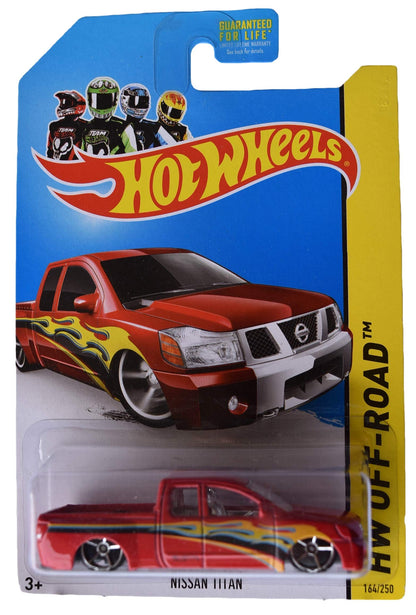 Hot Wheels Off Road Nissan Titan 164/250, red