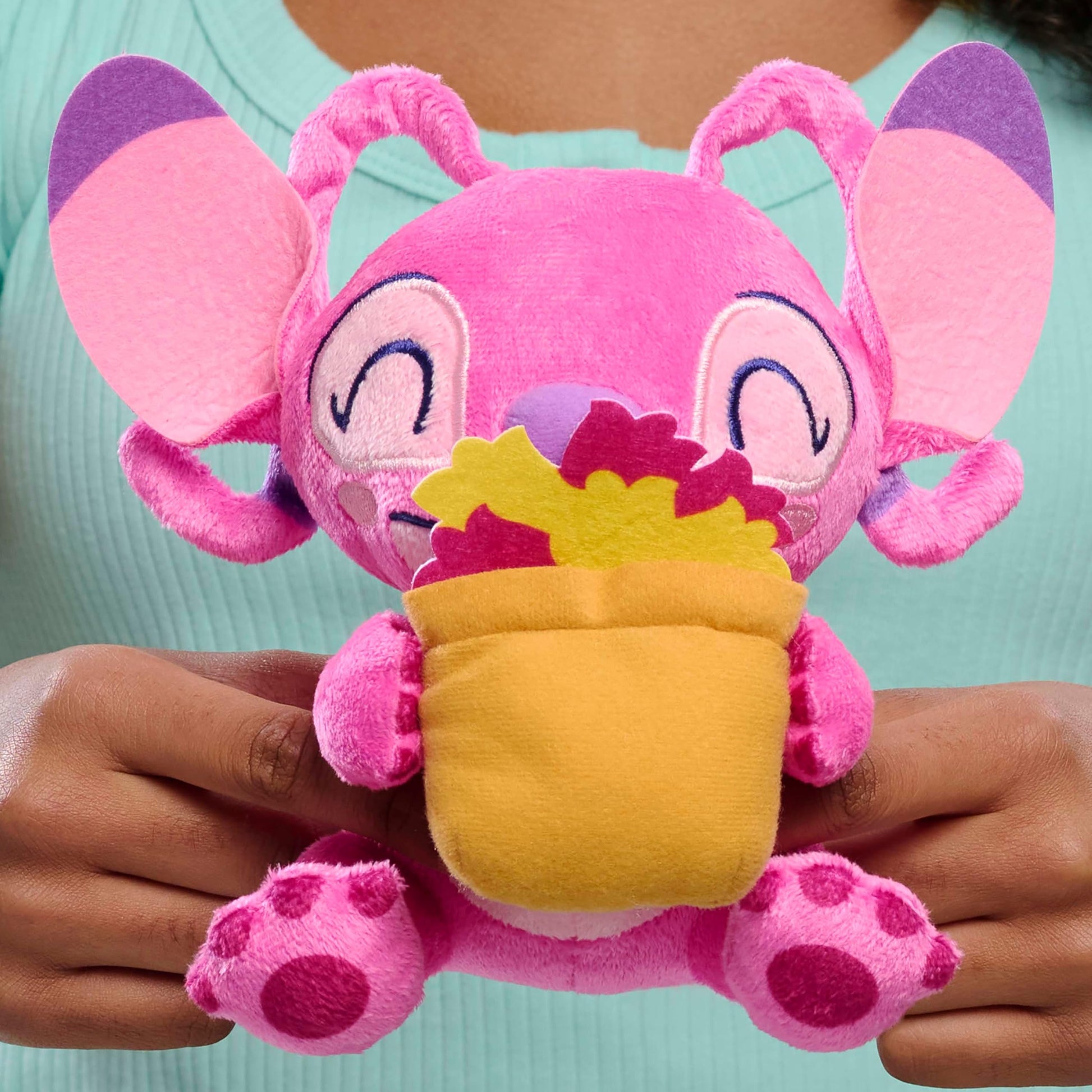 Disney Stitch that’s So Stitch Small 7-inch Plush Angel with Flowerpot Stuffed Animal, Soft Material, Kids Toys for Ages 2 Up by Just Play