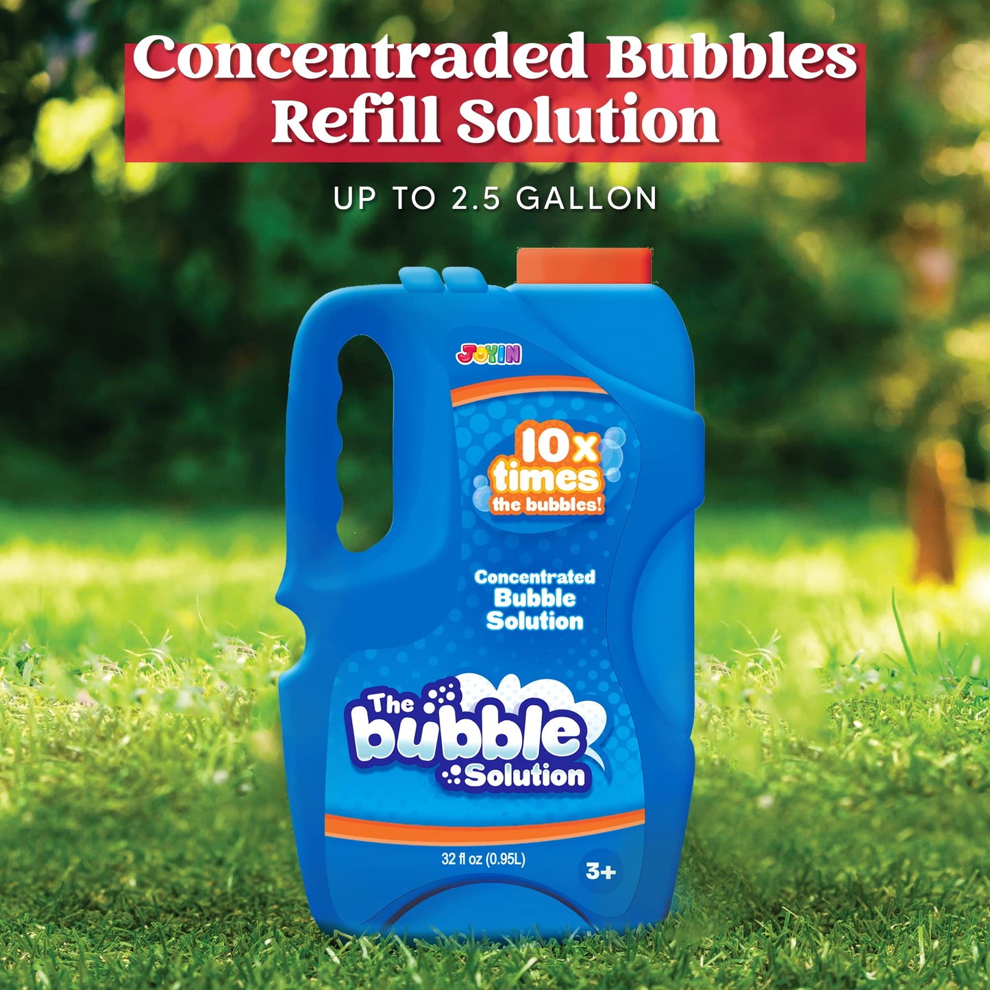 JOYIN 32 OZ Concentrated Bubble Solution for Bubble Machines (Up to 2.5 Gallons), Concentrated Solution Refills for Machine, Wands, Blower, Easter