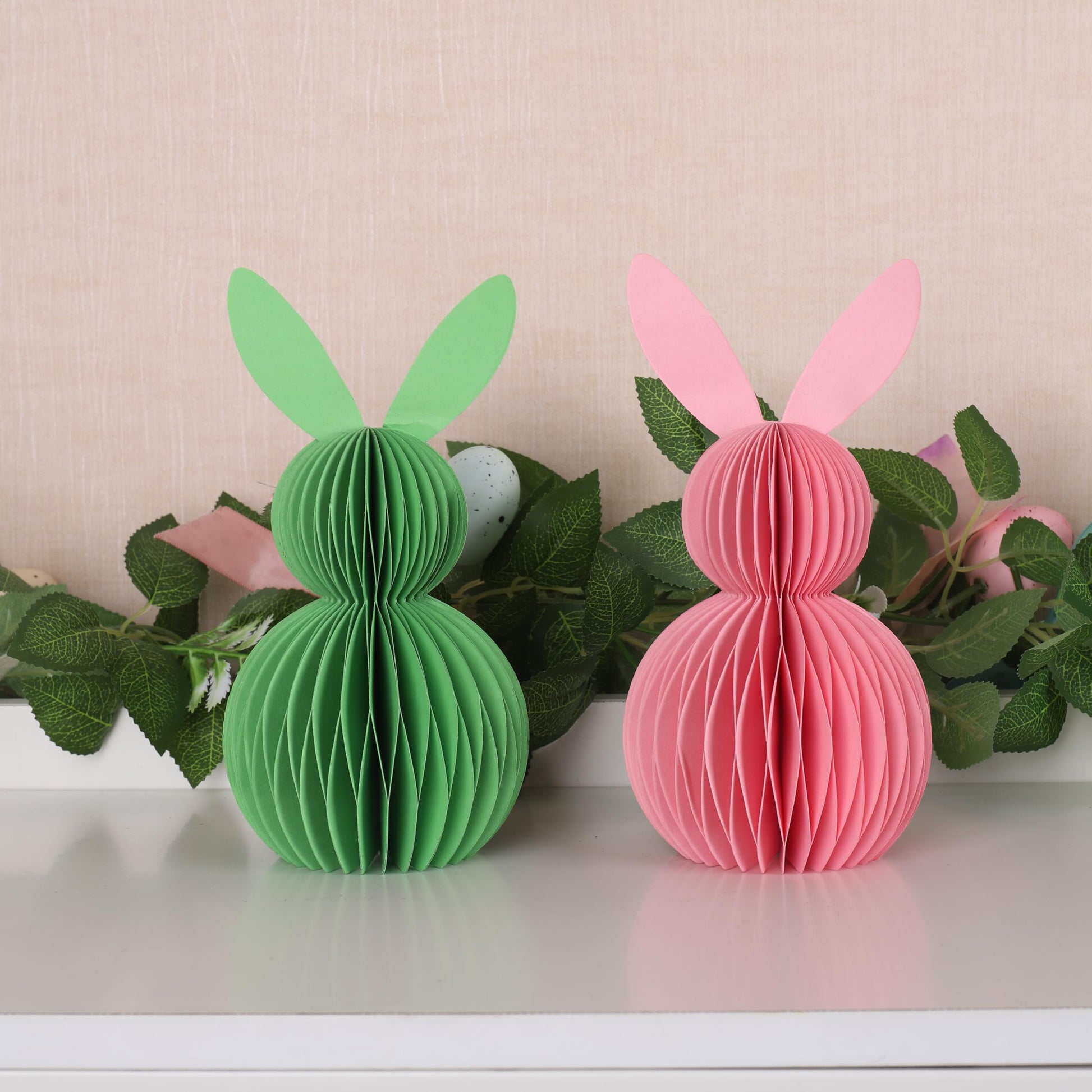 Easter Decorations,5 Pcs Easter Bunnys Honeycomb Table Centerpiece,3D Rabbits for Spring Easter Decors, Garden Party, Egg Hunt Supplies