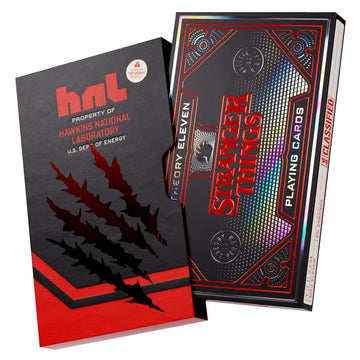 theory11 Stranger Things Box Set - 3 Deck Playing Card Collection with Upside Down Special Edition, VHS-Style Box, Magic, Cardistry, Game Night Gift