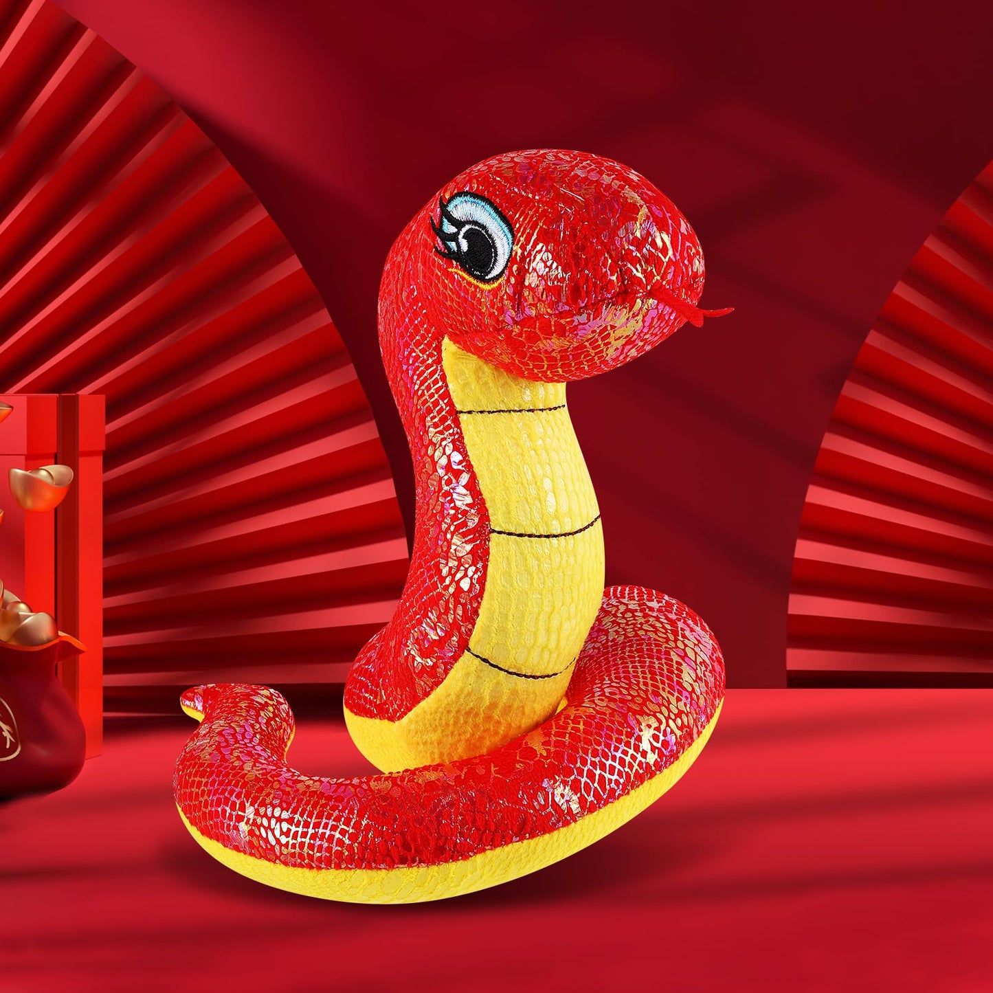 2 Pcs Chinese Snake Plush 2026 Year of The Snake Stuffed Animal Plush Chinese New Year Plush Decoration Mascot Doll Plushies for Spring Festival