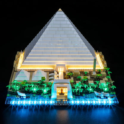 YEABRICKS LED Light Kit for Lego - Architecture Great Pyramid of Giza Building Blocks Model, LED Light Set Compatible with 21058(Lego Set NOT
