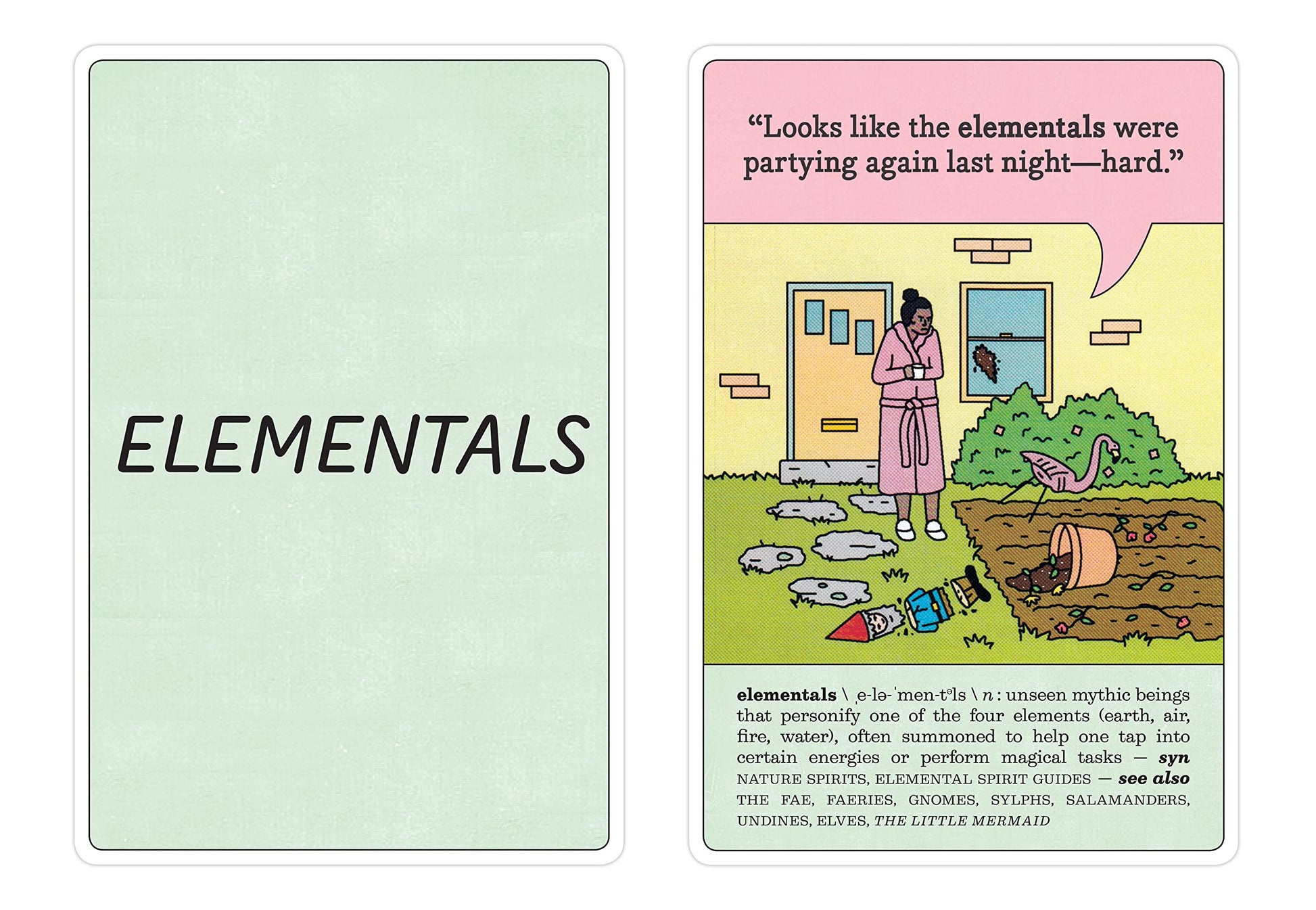 Knock Knock Spirituality Flashcards Deck, 40 Cards of Funny Spiritual Terms in Illustrated Zen Gift Box